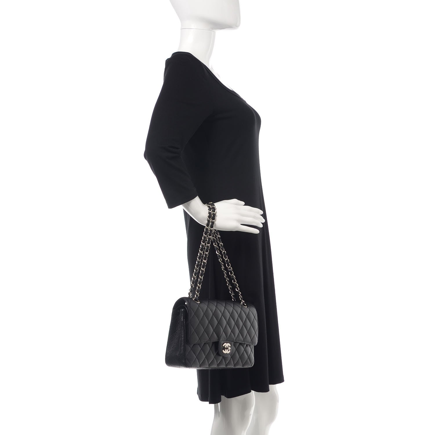 Chanel Caviar Quilted Medium Double Flap Black 2 of 11