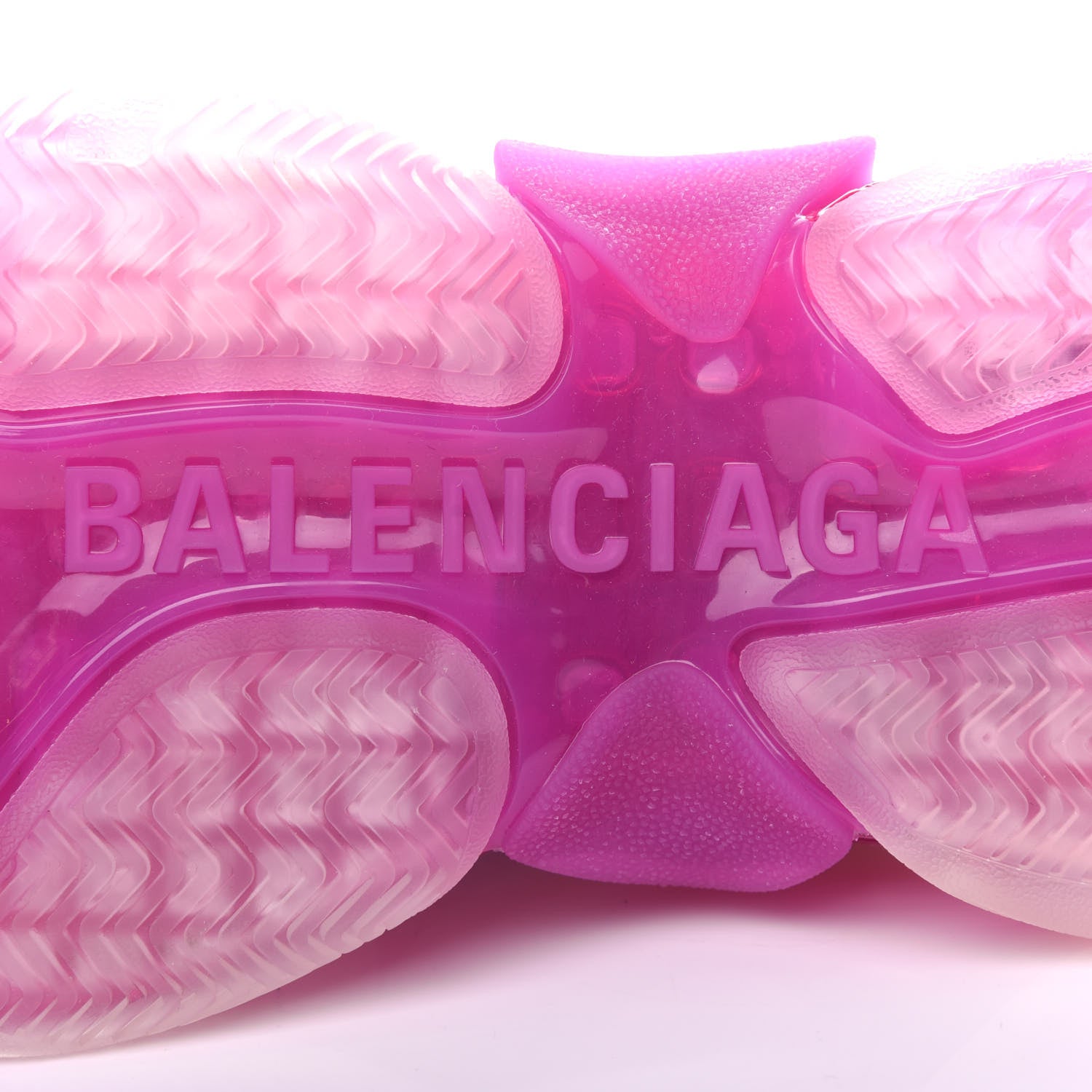 Balenciaga Fabric Mesh Clear Sole Womens Triple S Sneakers 37 White Pink 9 of 10