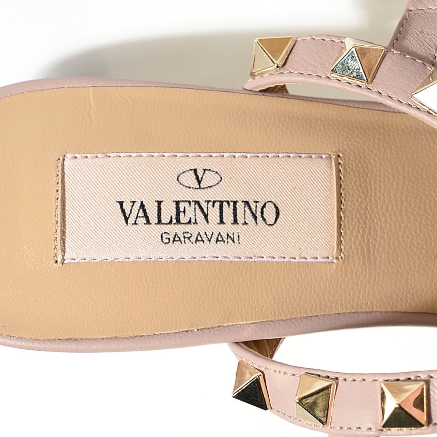 Patent Rockstud Ankle Strap 65mm Pumps 36 Indaco Poudre