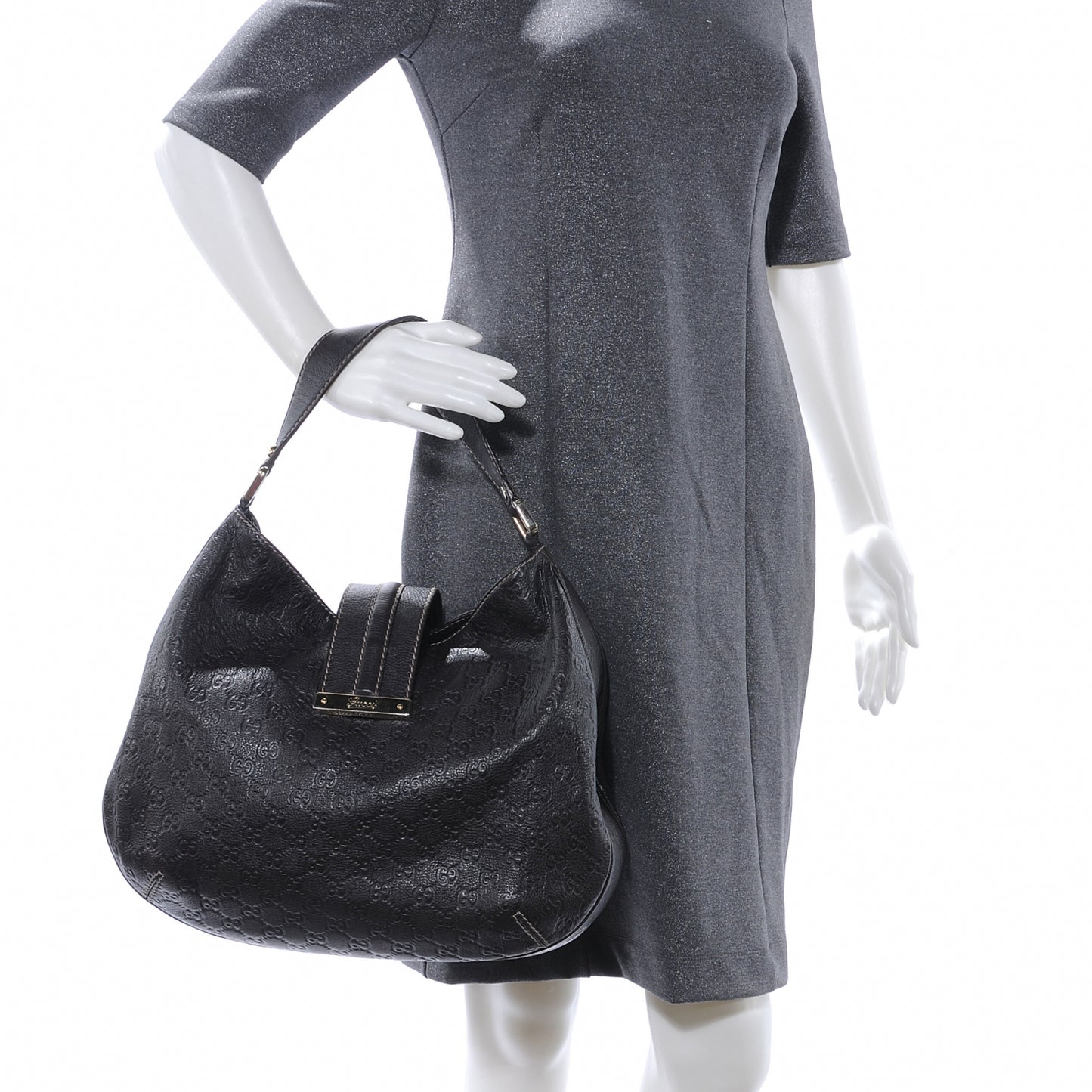Guccissima New Ladies Web Large Hobo Brown