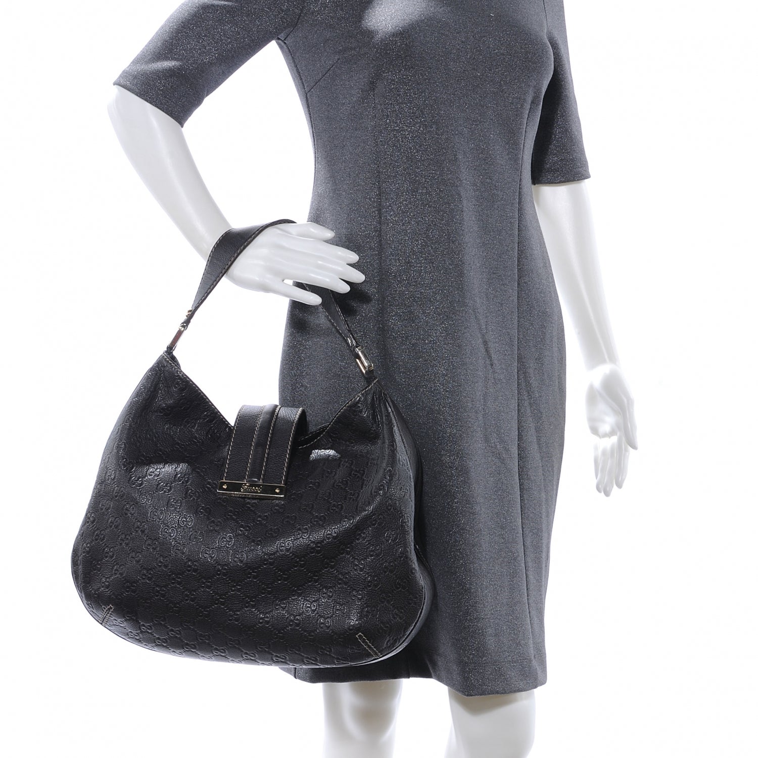 Gucci Guccissima New Ladies Web Large Hobo Brown 2 of 8