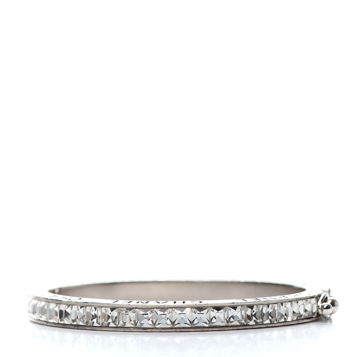 Chanel Crystal Logo Bracelet Silver 3 of 6