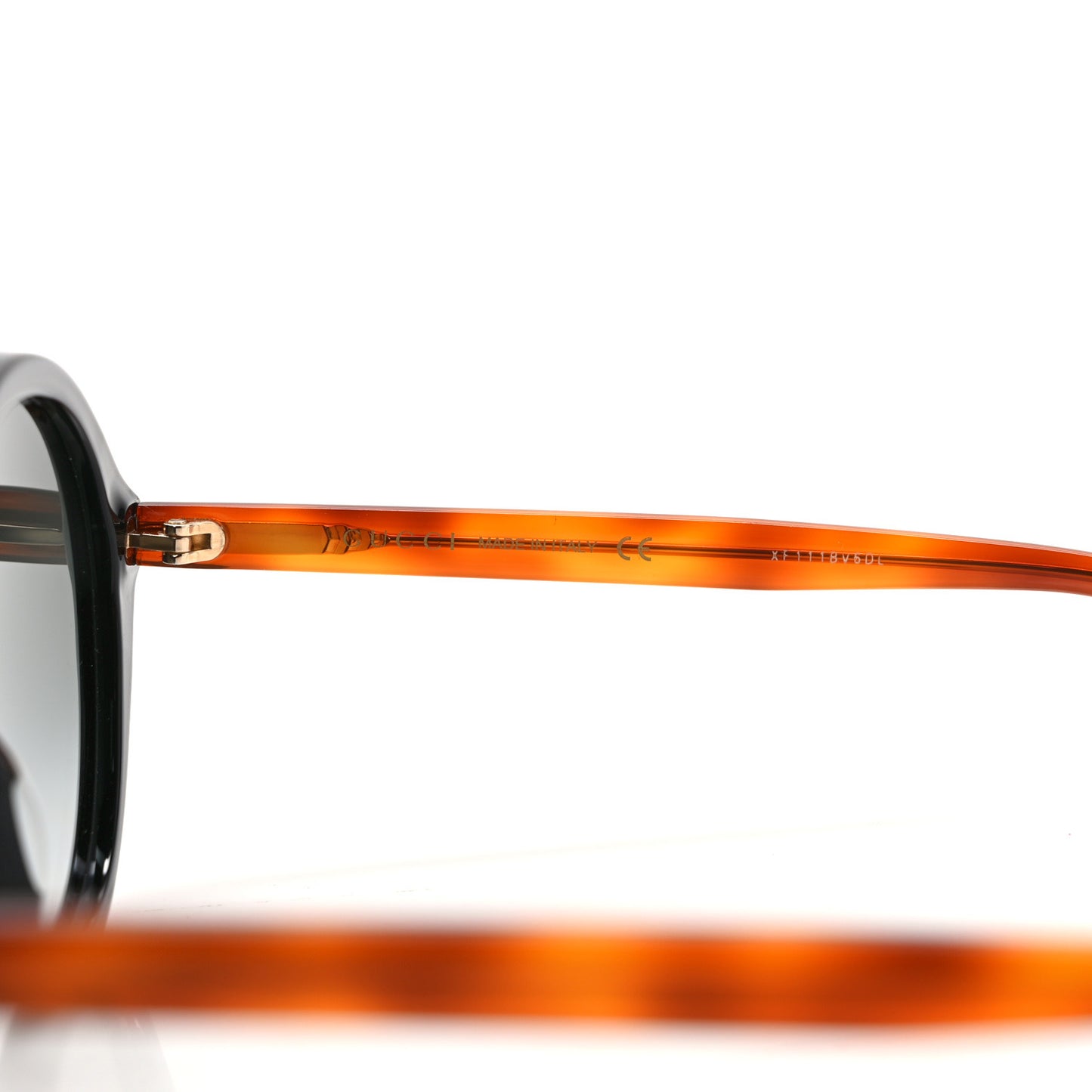 Acetate Round Sunglasses GG0023S Black Tortoise