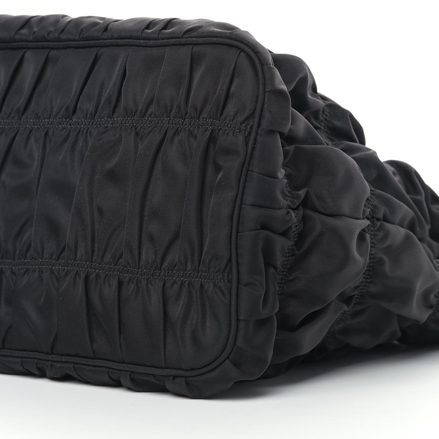 Tessuto Nylon Gaufre Drawstring Tote Black