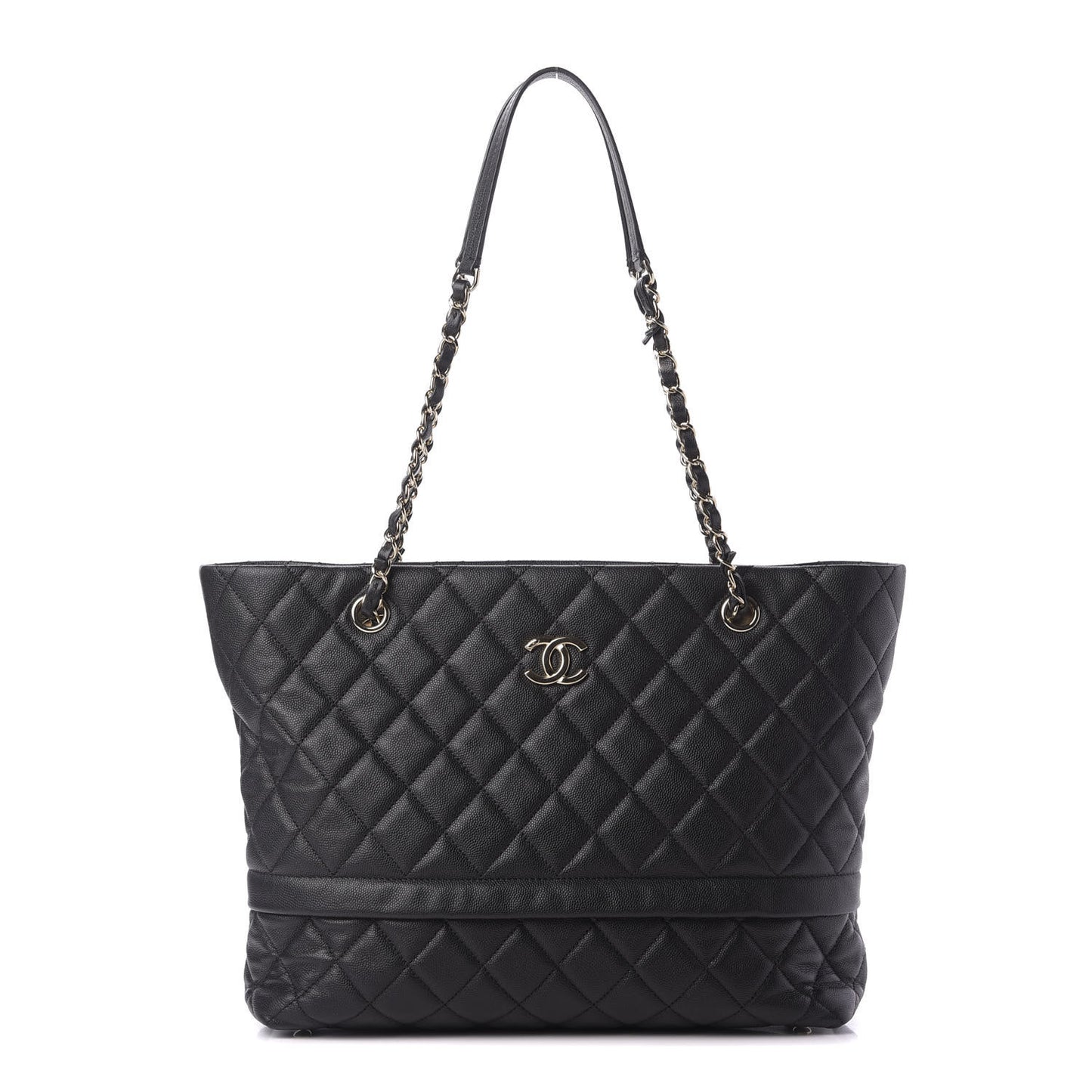 Caviar Quilted Rolled Up Tote Black