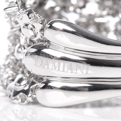 Damiani 18K White Gold Diamond Wide Flower Band Ring 54 7 5 of 6