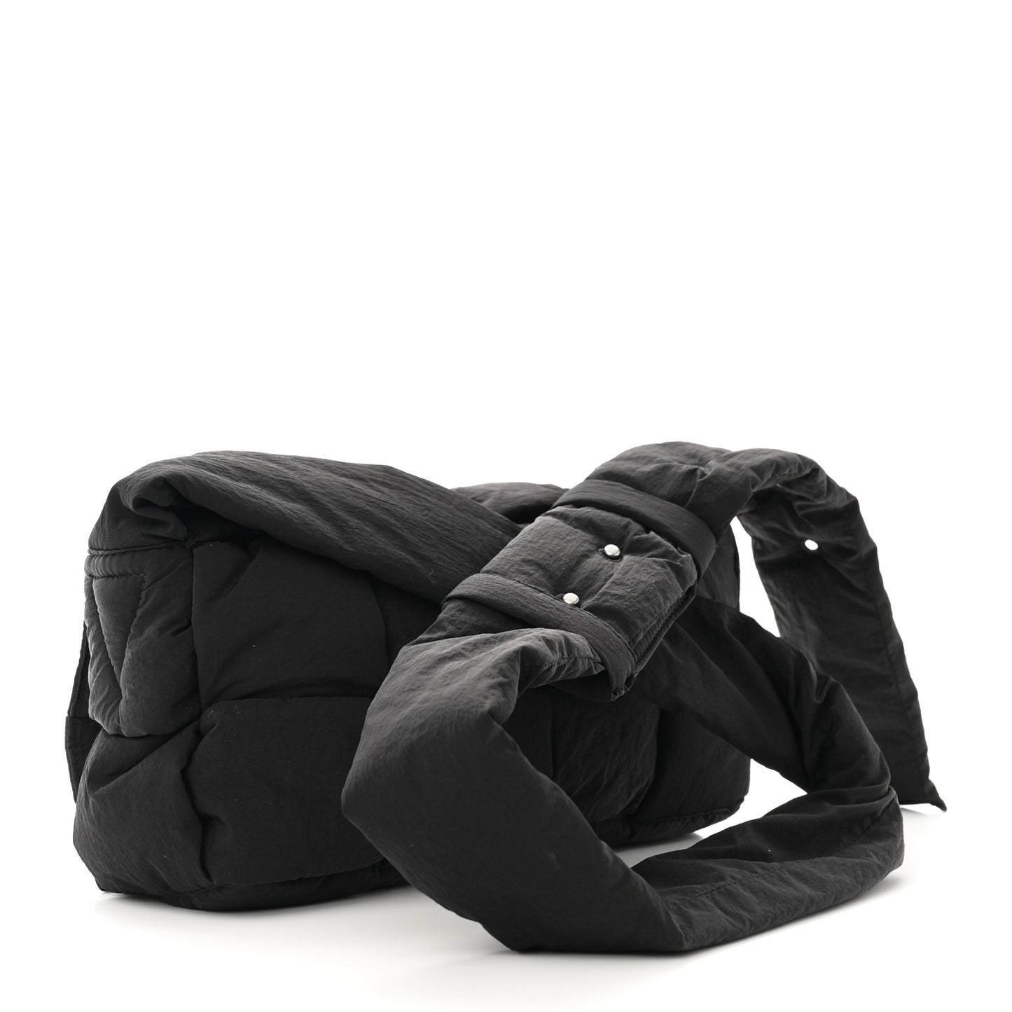 Nylon Intrecciato Padded Tech Cassette Bag Black
