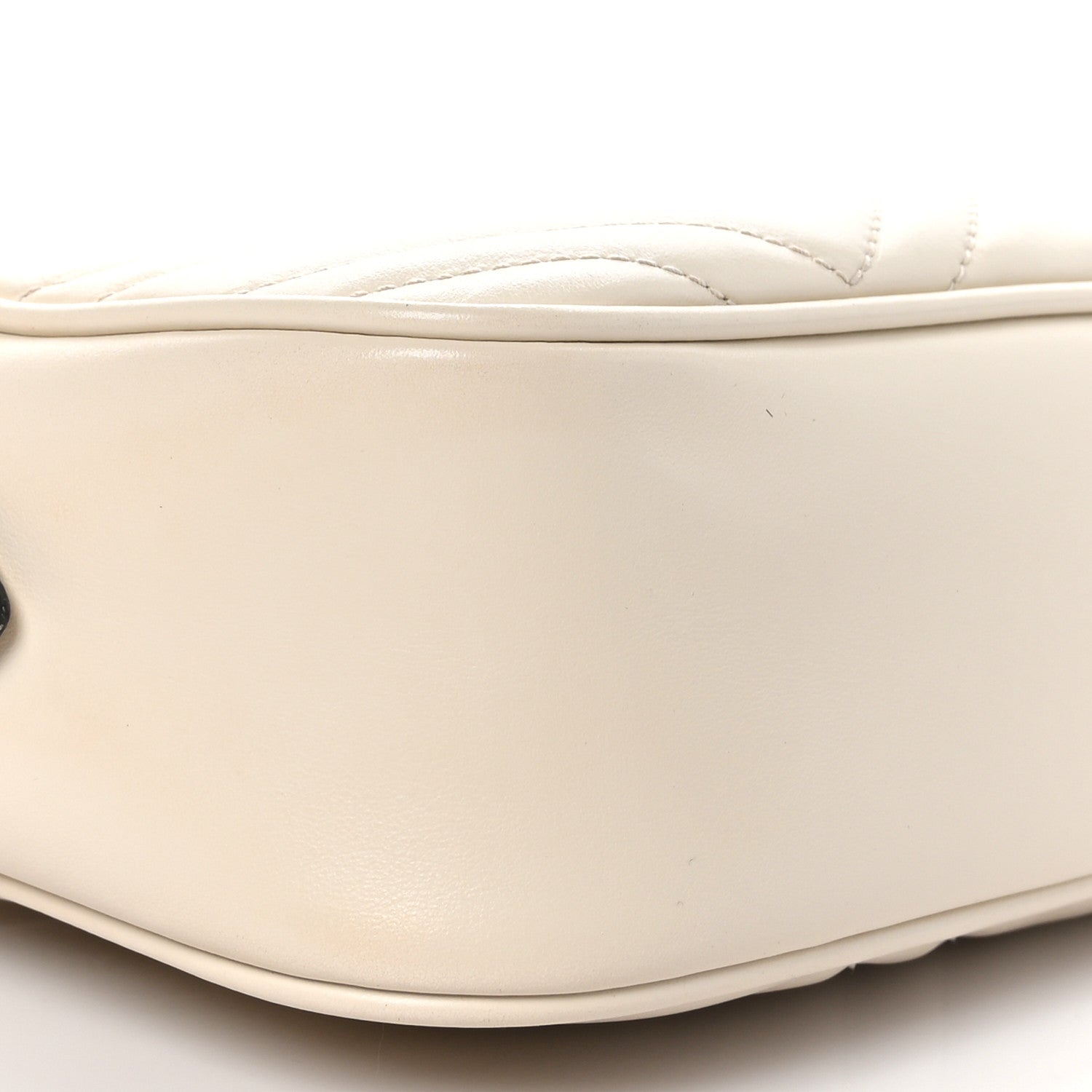 Gucci Calfskin Matelasse Small GG Marmont Chain Shoulder Bag White 8 of 9