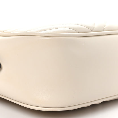 Gucci Calfskin Matelasse Small GG Marmont Chain Shoulder Bag White 8 of 9