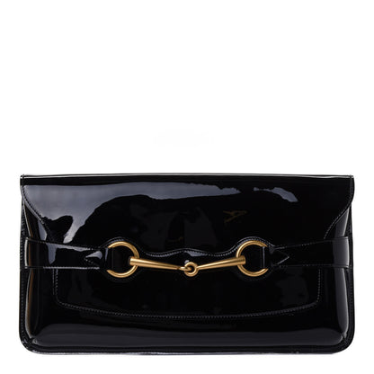 Gucci Patent Large Bright Bit Clutch Black 1 of 4