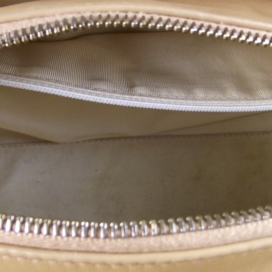 Lambskin Chocolate Bar Quilted Bag Beige