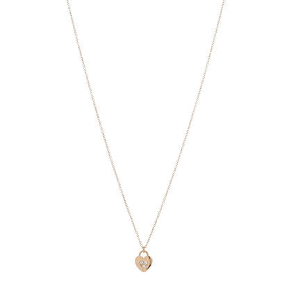 Tiffany 18K Rose Gold Diamond Heart Pendant Necklace 1 of 4
