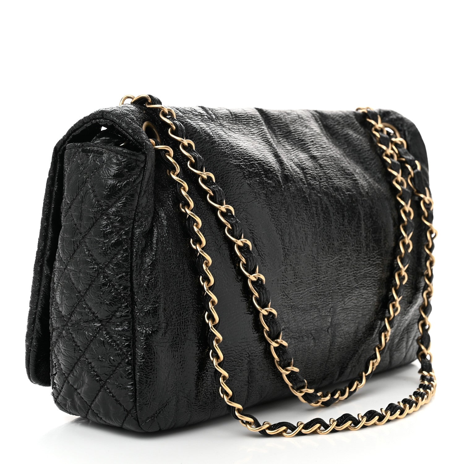 Chanel Vinyl Medium Rock and Chain Flap Black Black 2 of 11