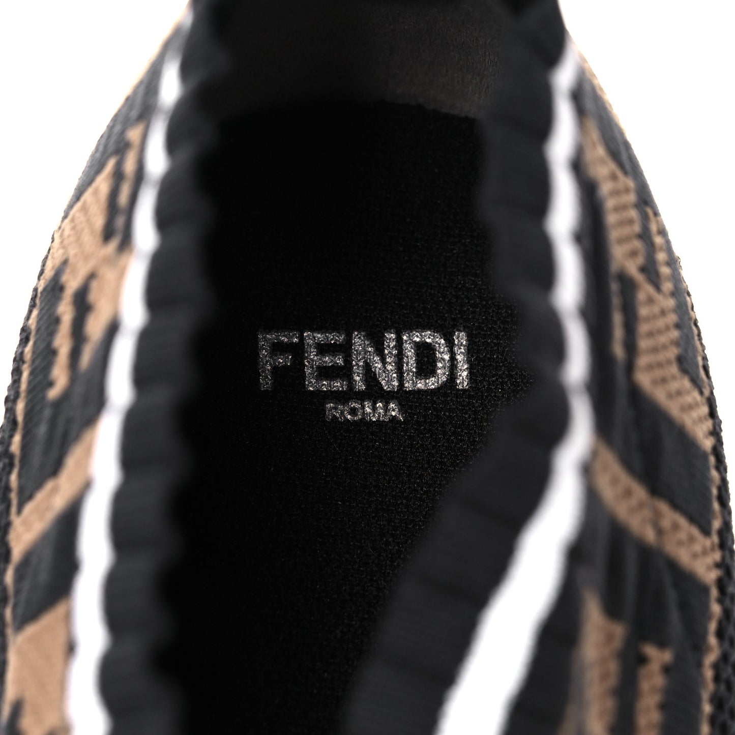 Stretch Yarn FF Stiff Band Rockoko Sneakers 39.5 Black White Tobacco