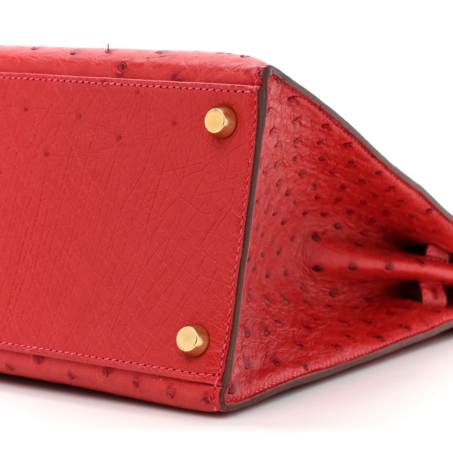 Ostrich Kelly Sellier 32 Rouge Vif