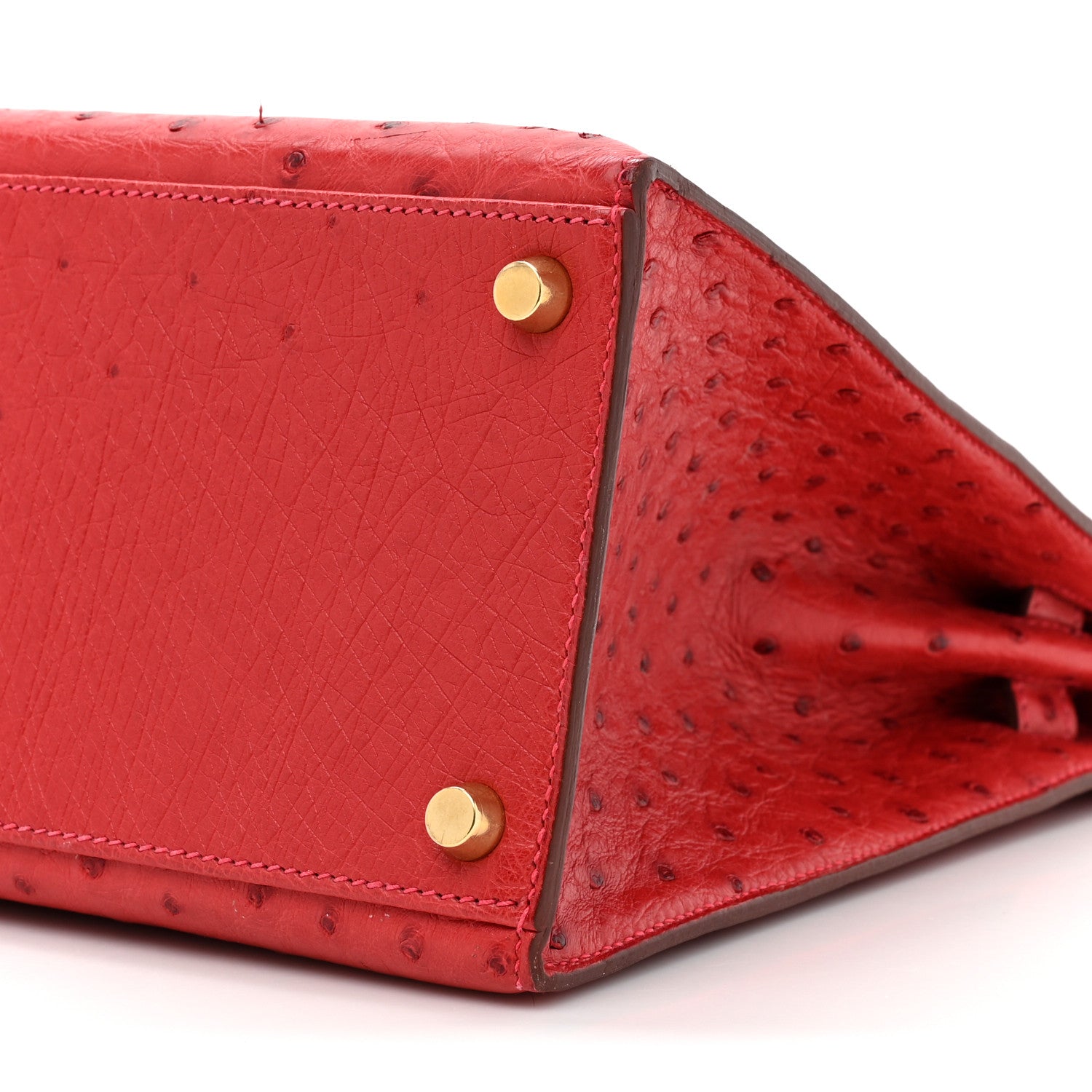 Hermes Ostrich Kelly Sellier 32 Rouge Vif 8 of 16