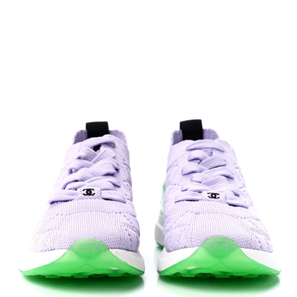 Chanel Mixed Fibers Quilted Womens CC Sneakers 36 Purple 2 of 8