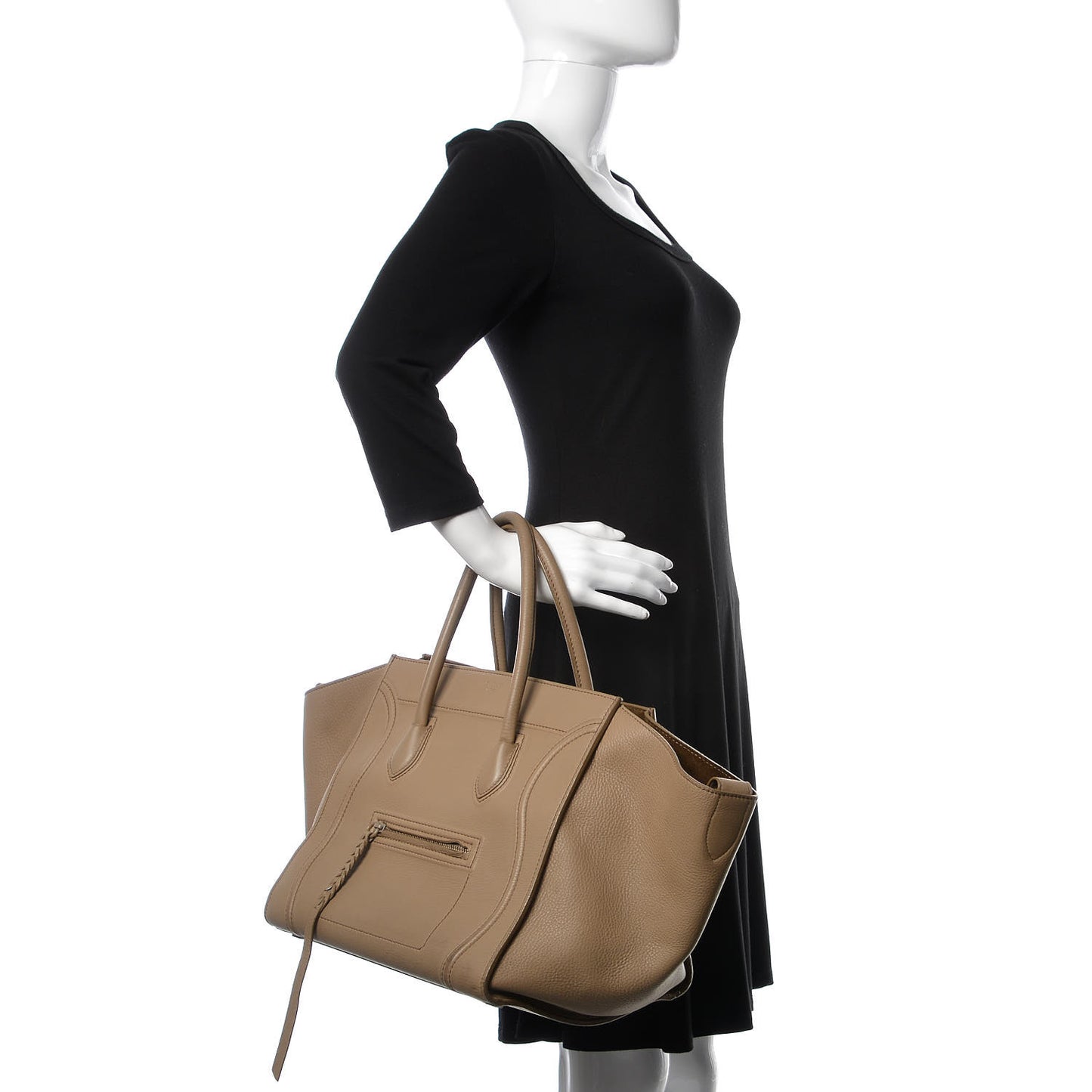 Supple Calfskin Medium Phantom Luggage Beige