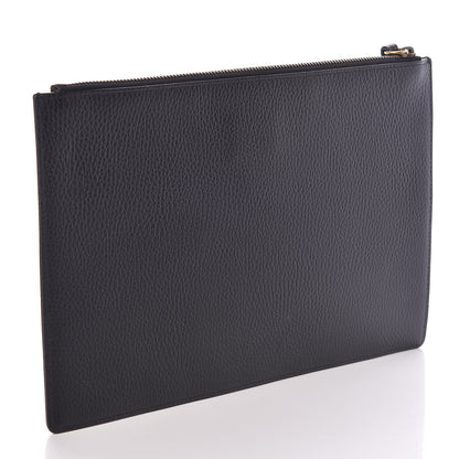 Gucci Pebbled Calfskin Butterfly Zip Pouch Black 3 of 7