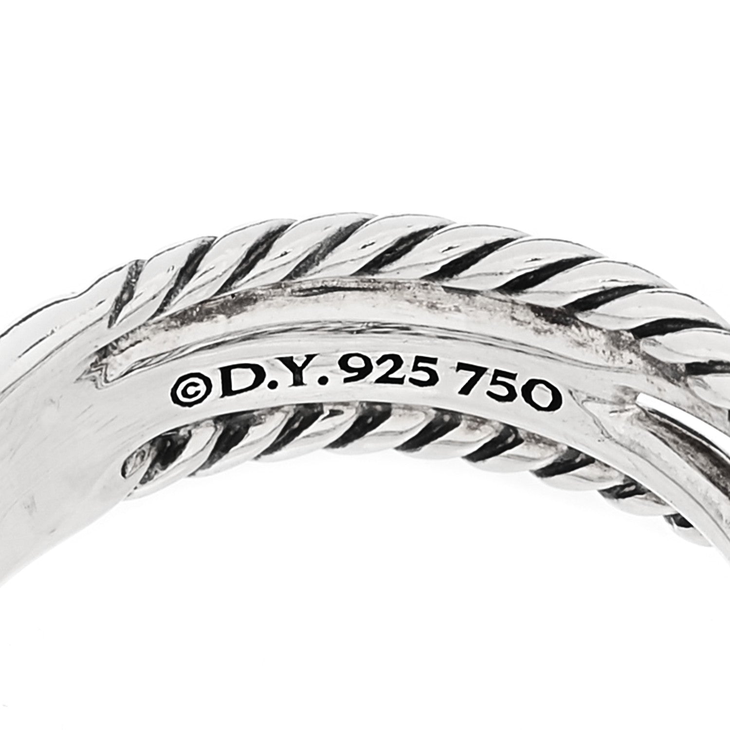 David Yurman Sterling Silver 18K Yellow Gold 6mm X Crossover Ring 54 6.75 4 of 5
