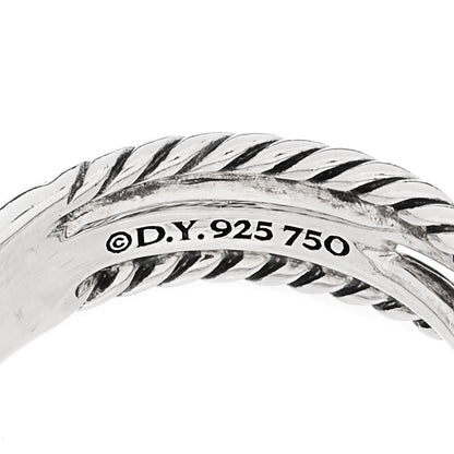 David Yurman Sterling Silver 18K Yellow Gold 6mm X Crossover Ring 54 6.75 4 of 5