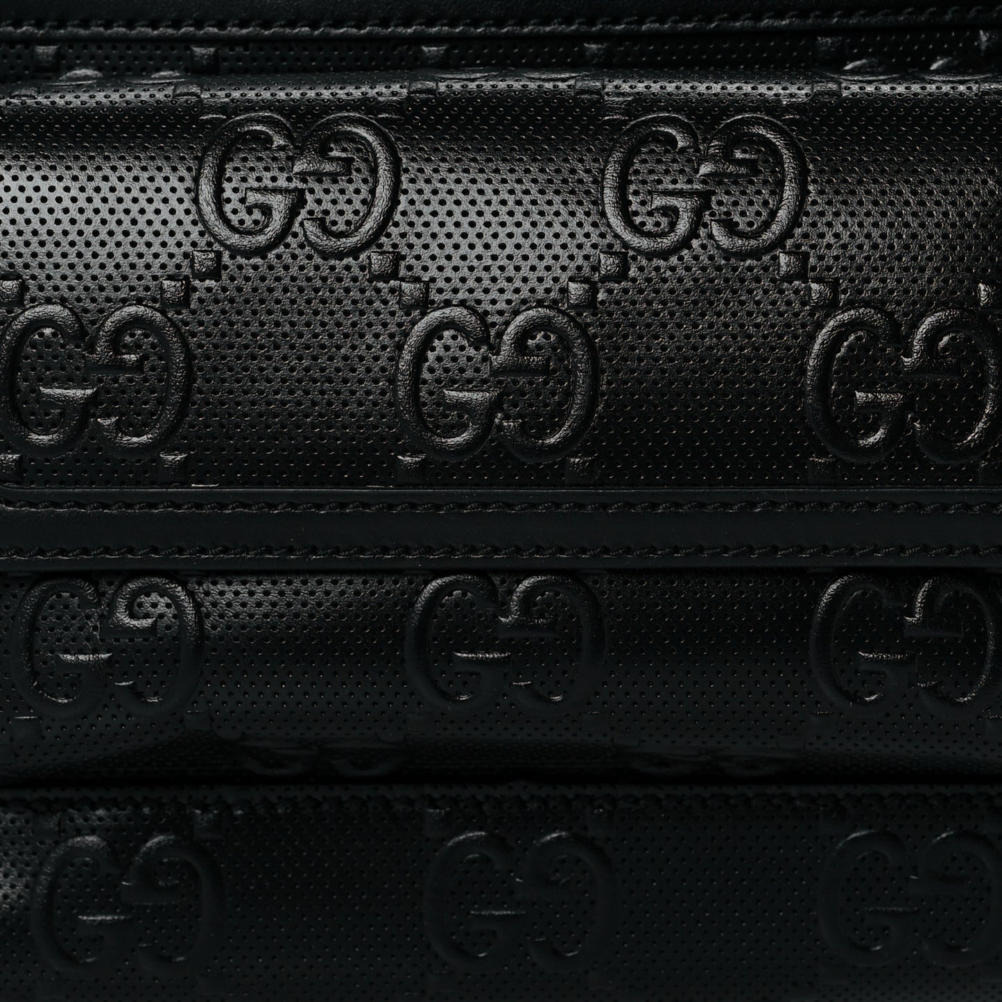 Calfskin GG Tennis Embossed Pocket Belt Bag Black