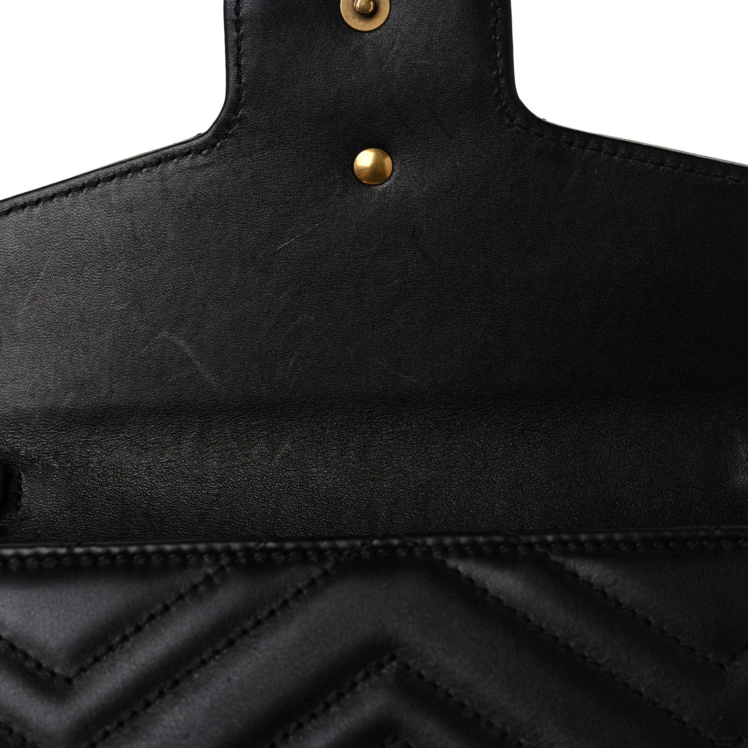 Gucci Calfskin Matelasse Mini GG Marmont Chain Wallet Black 9 of 9