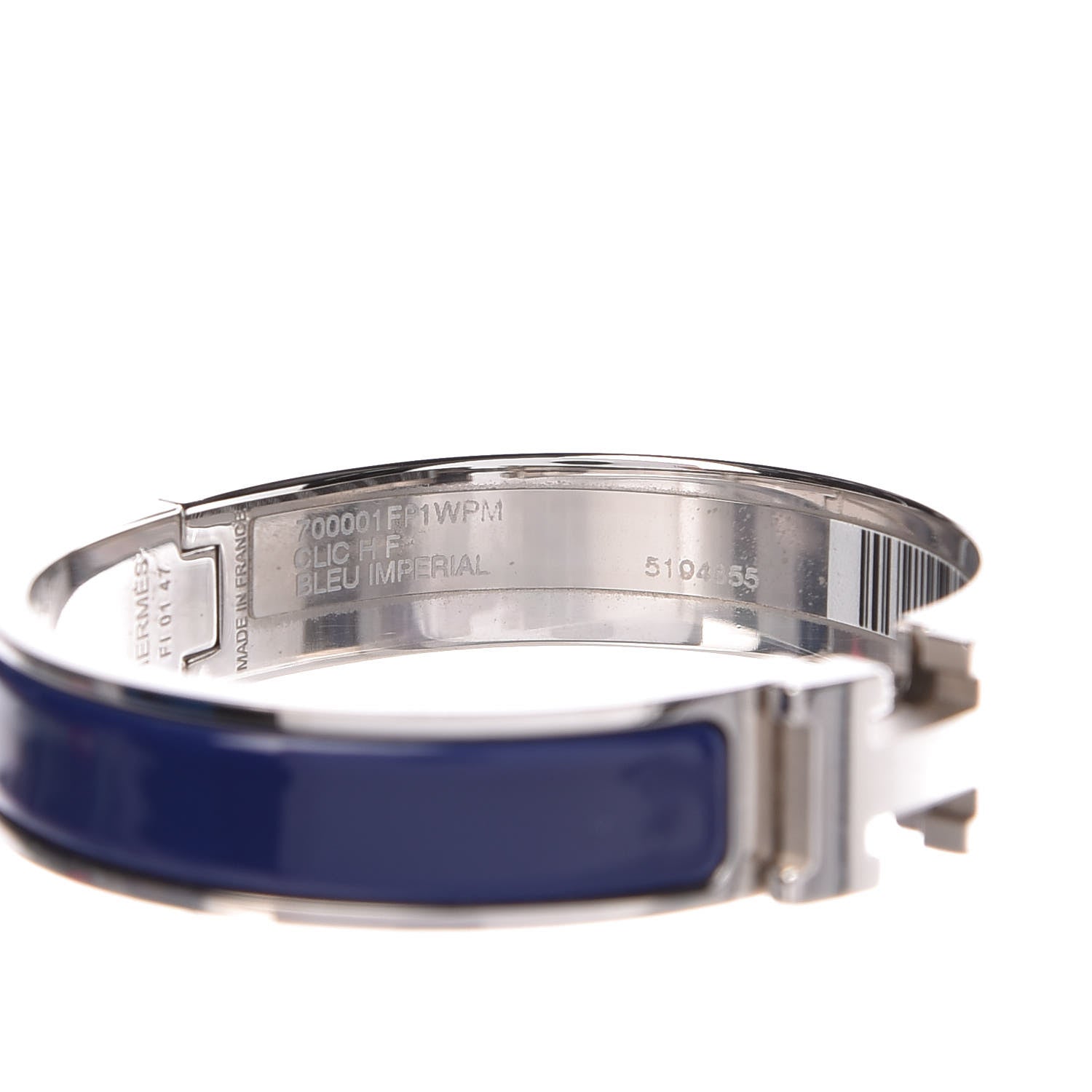 Hermes Enamel Narrow Clic Clac H Bracelet PM Bleu Imperial 5 of 5
