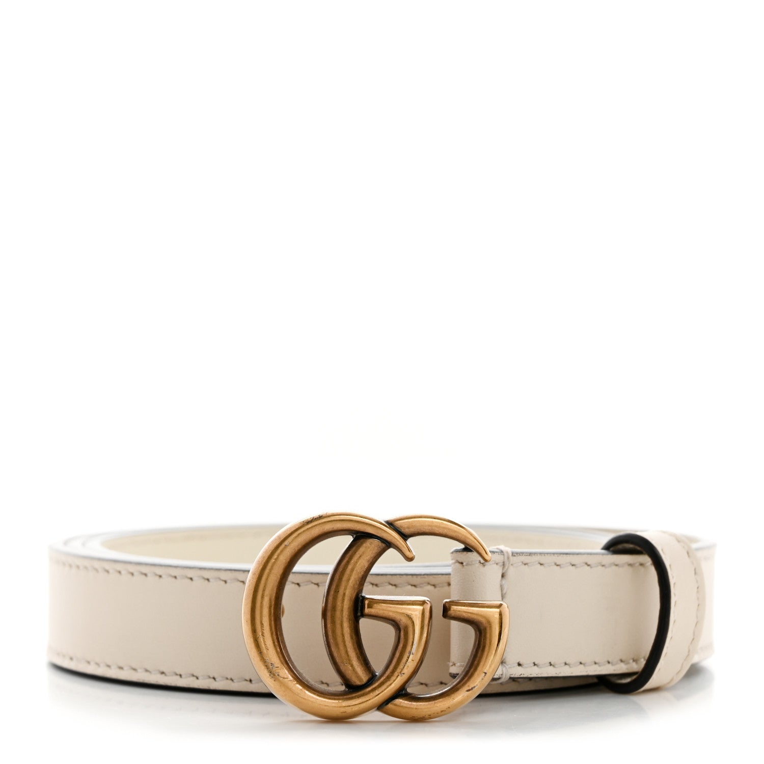 Gucci Calfskin Double G 20mm Belt  85 34 Mystic White 1 of 6