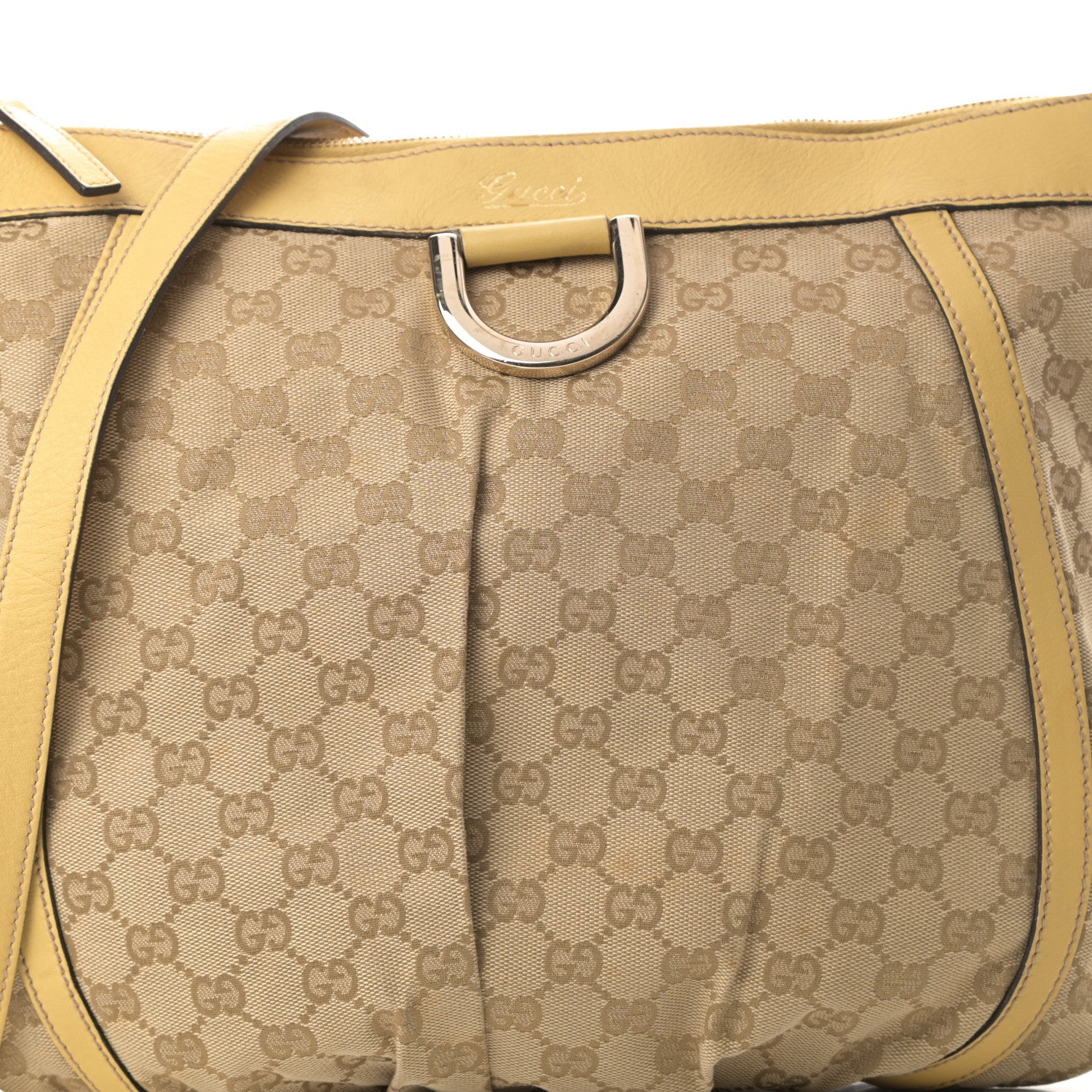 Gucci Monogram Large D Gold Ring Messenger Beige 10 of 14