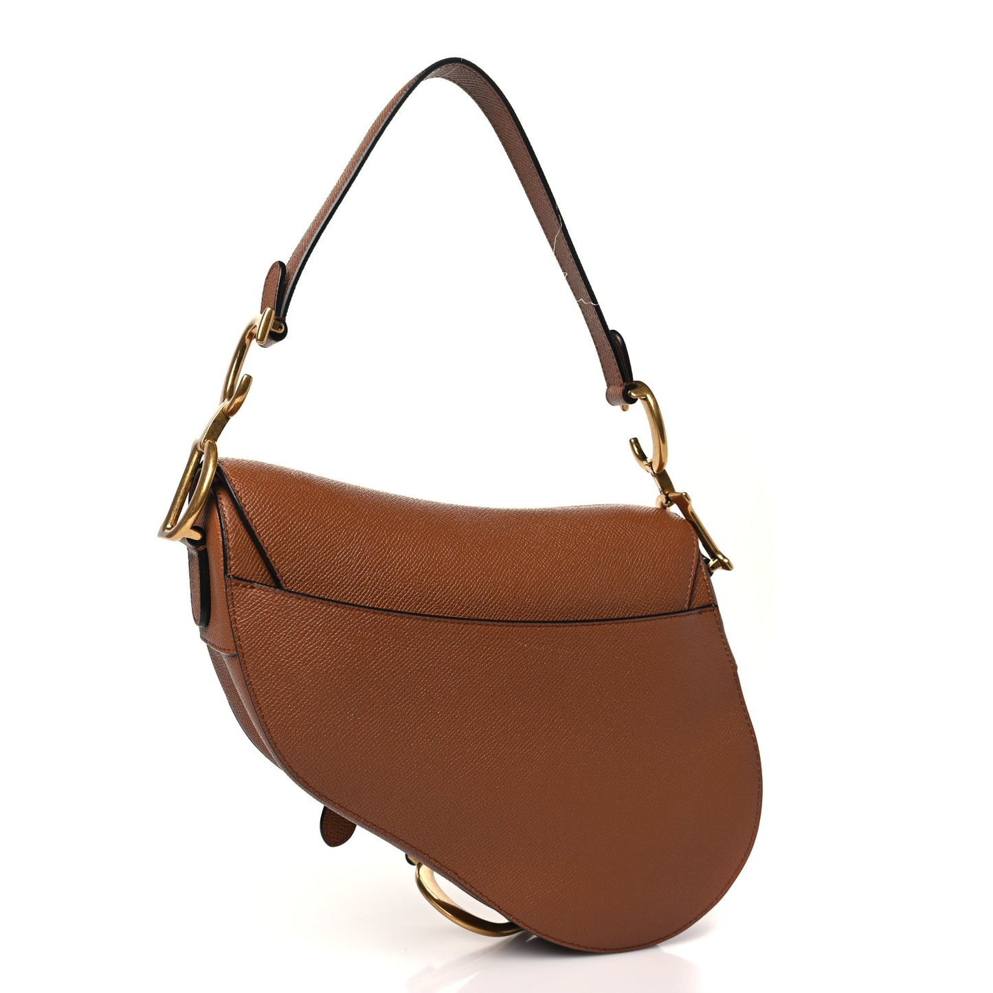 Grained Calfskin Saddle Bag Camello
