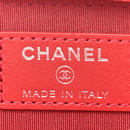 Chanel Caviar Quilted Boy Zip Around Coin Purse Wallet Red 6 of 9