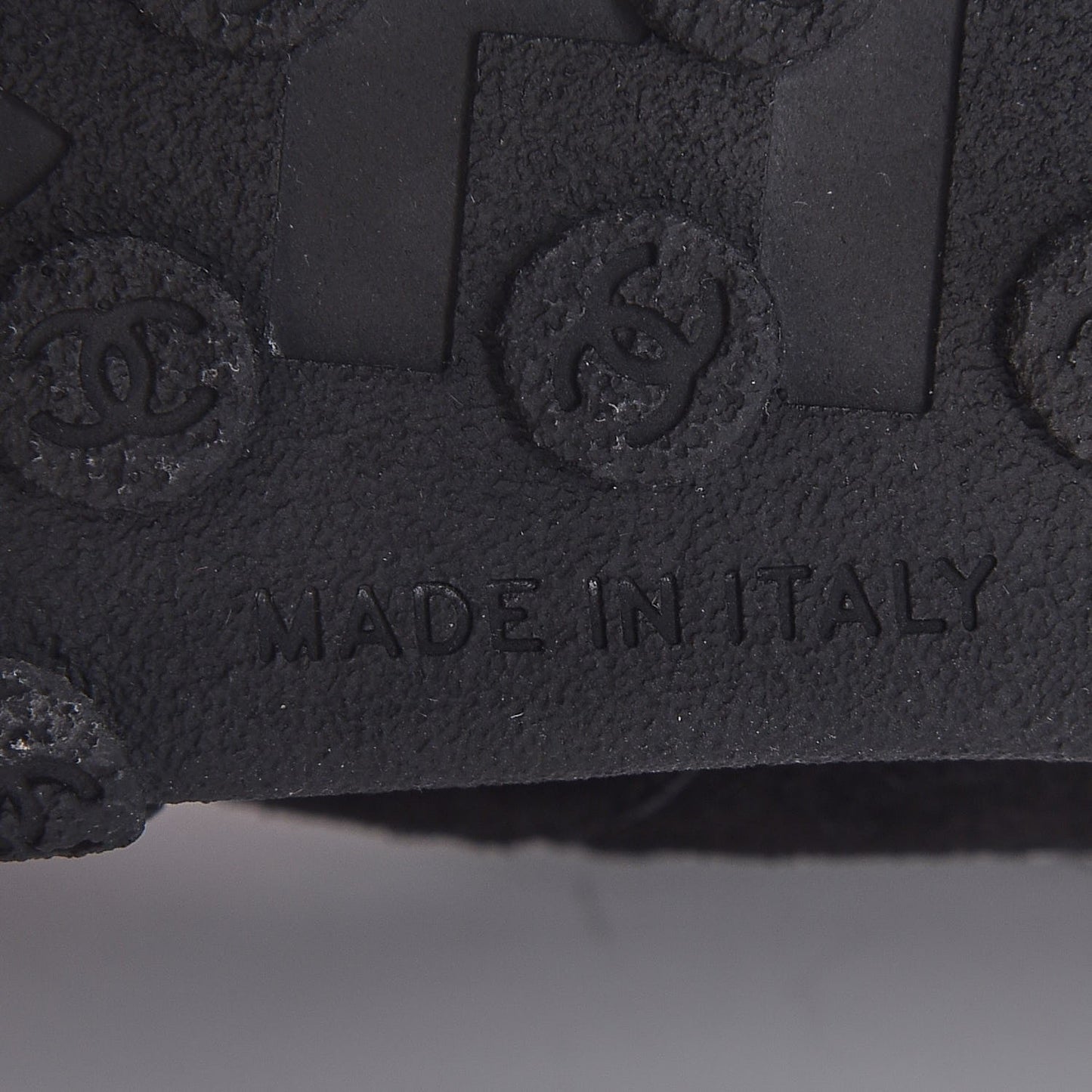 Nylon Calfskin CC Sneakers 38 Black Grey White