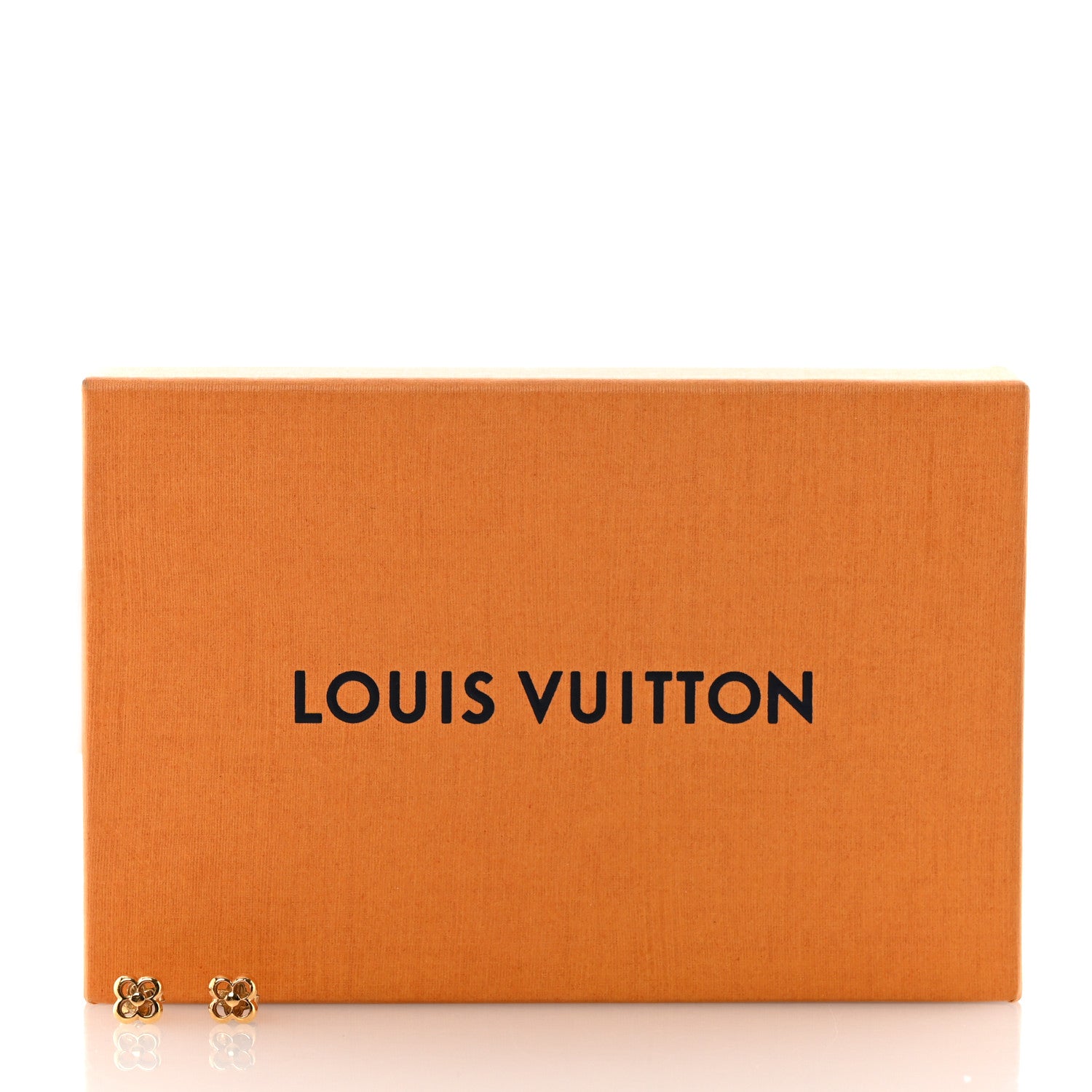 Louis Vuitton Brass Flower Full Stud Earrings Gold 4 of 4