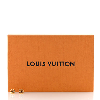 Louis Vuitton Brass Flower Full Stud Earrings Gold 4 of 4