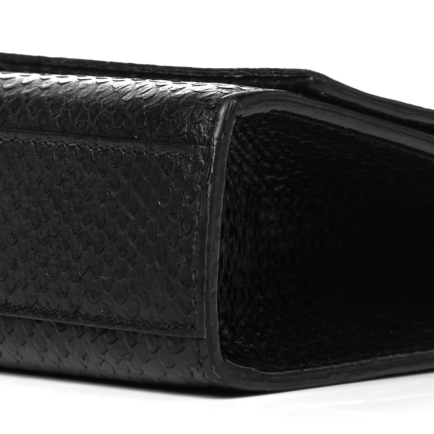 Saint Laurent Snakeskin Medium Classic Monogram Kate Tassel Satchel Black 7 of 7