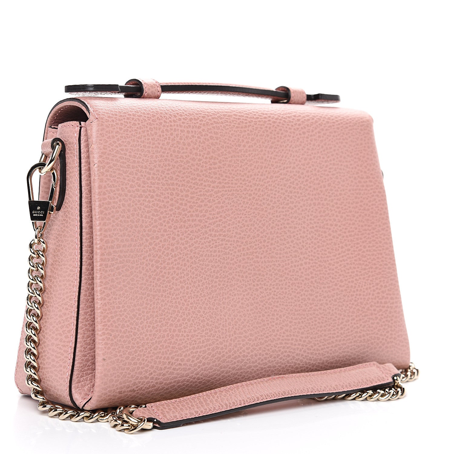 Gucci Dollar Calfskin Interlocking G Top Handle Shoulder Bag Soft Pink 2 of 9