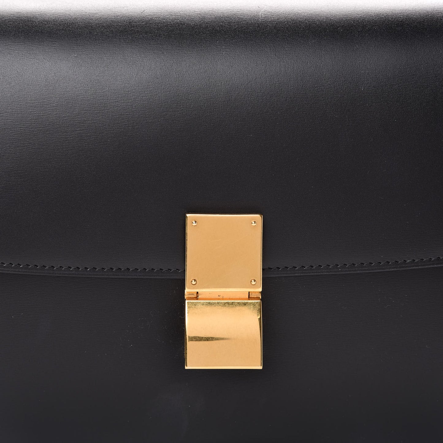 Box Calfskin Medium Classic Box Flap Bag Black