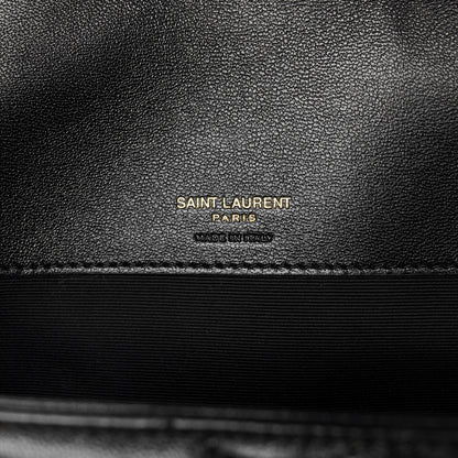 Saint Laurent Lambskin Chevron Quilted Large Loulou Black 8 of 13