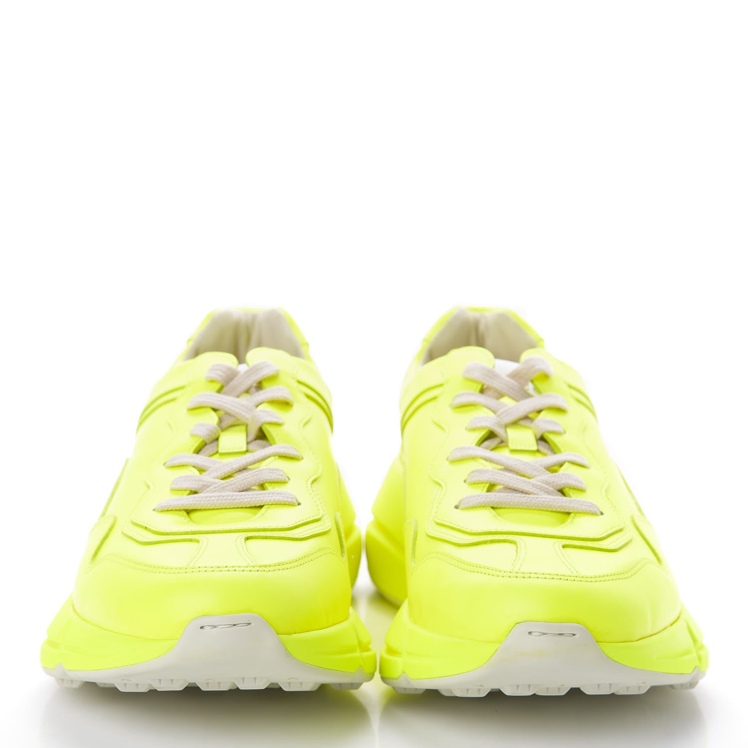 Gucci Calfskin Mens Rhyton Sneakers 10 Yellow Fluo 2 of 7