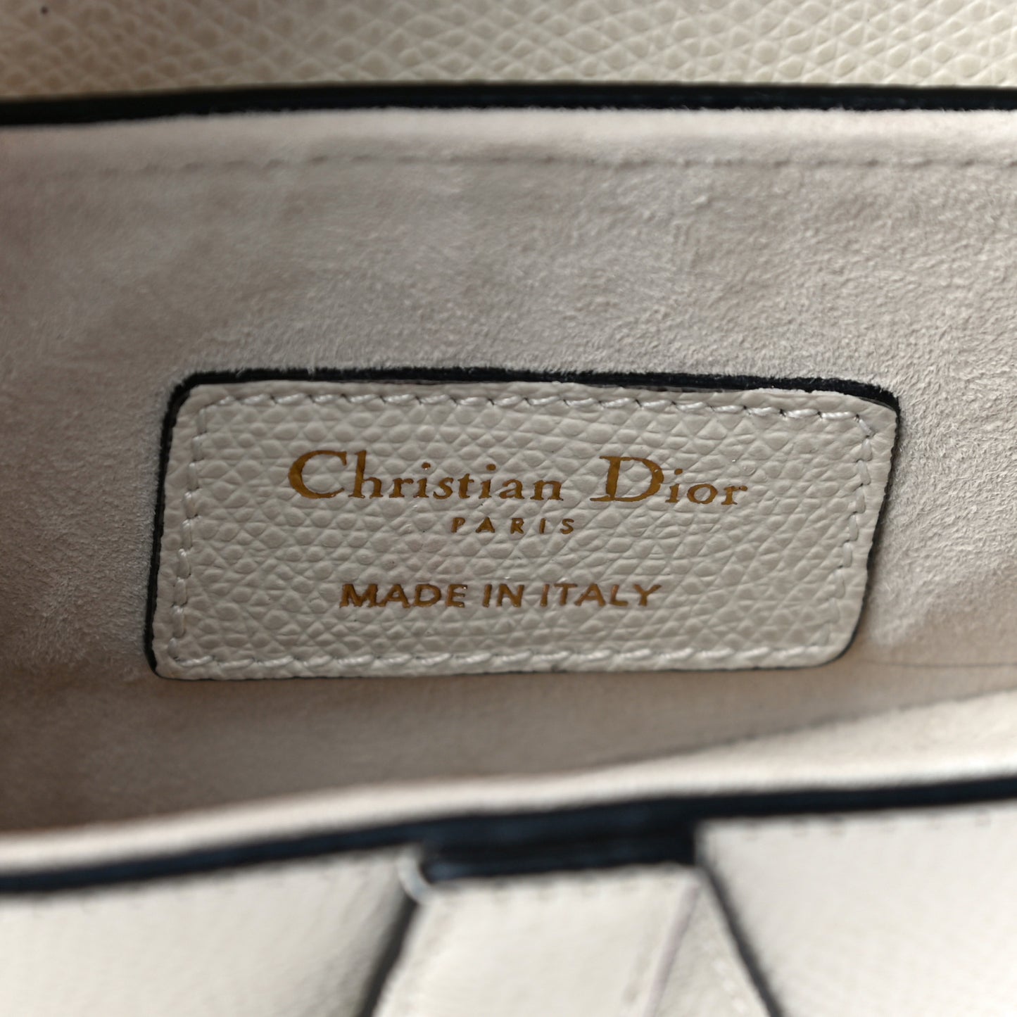 Grained Calfskin Saddle Bag White