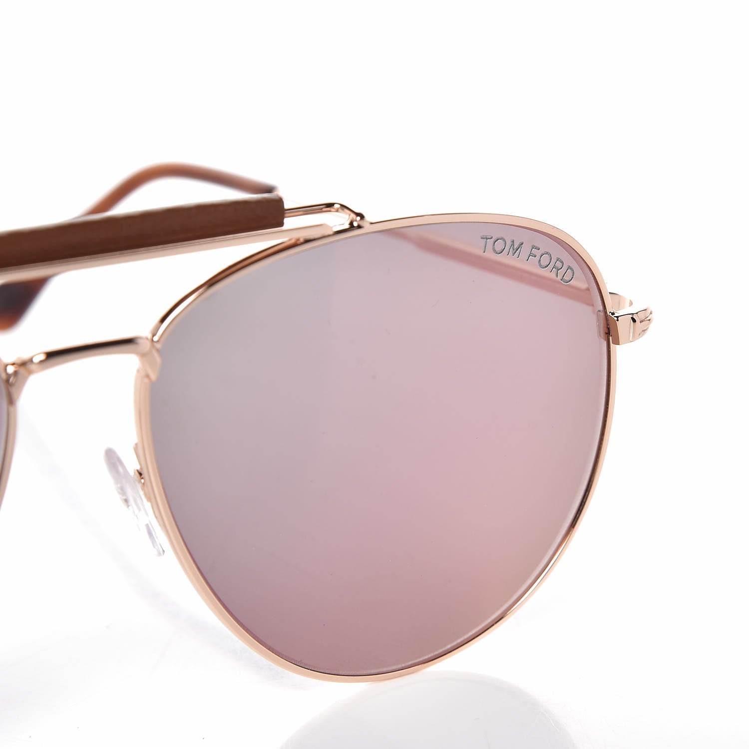 Tom Ford Sean Aviator Sunglasses TF536 Rose Gold Havana 5 of 8