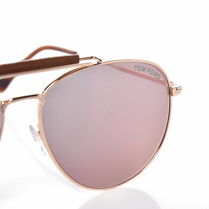 Tom Ford Sean Aviator Sunglasses TF536 Rose Gold Havana 5 of 8
