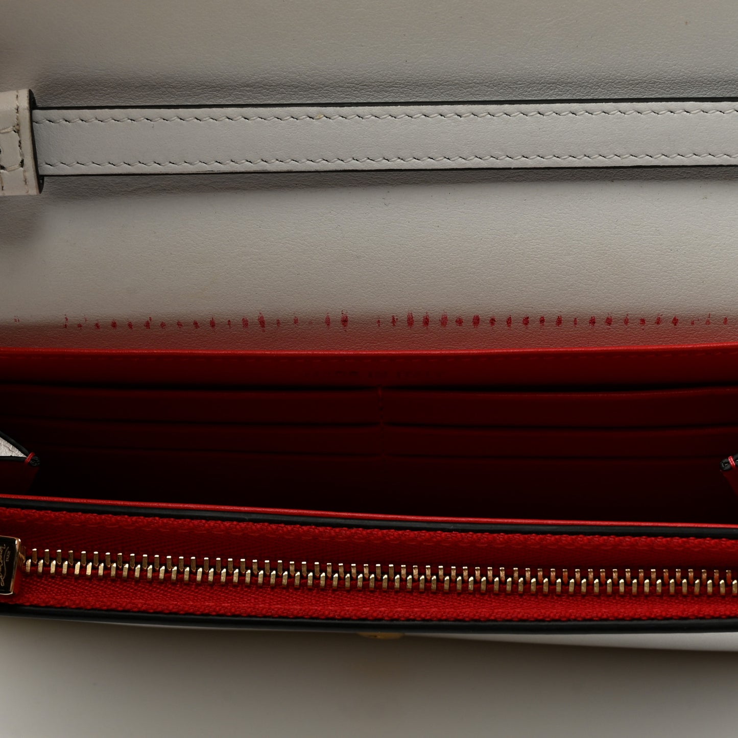 Calfskin Spikes Boudoir Wristlet White