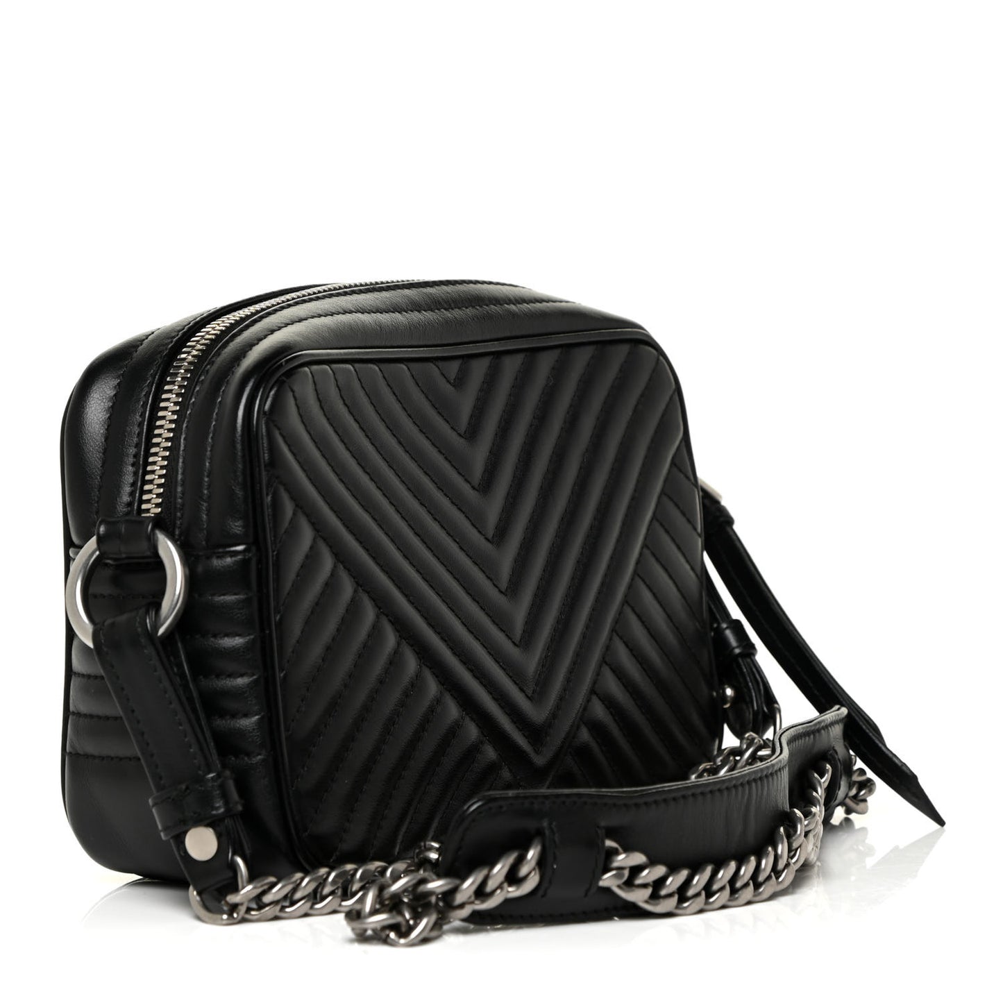 Soft Calfskin Impunture Diagramme Camera Bag Black