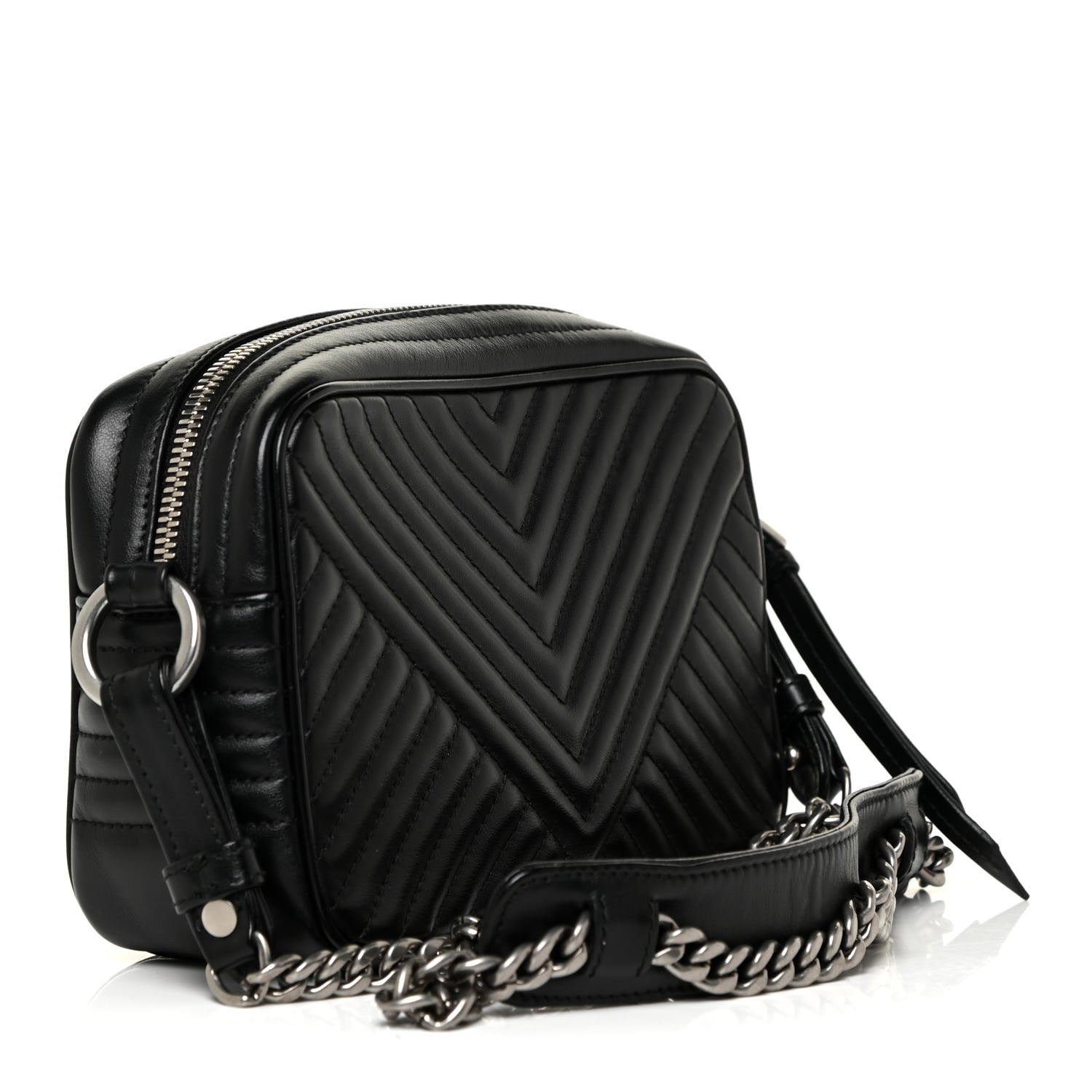 Prada Soft Calfskin Impunture Diagramme Camera Bag Black 3 of 12