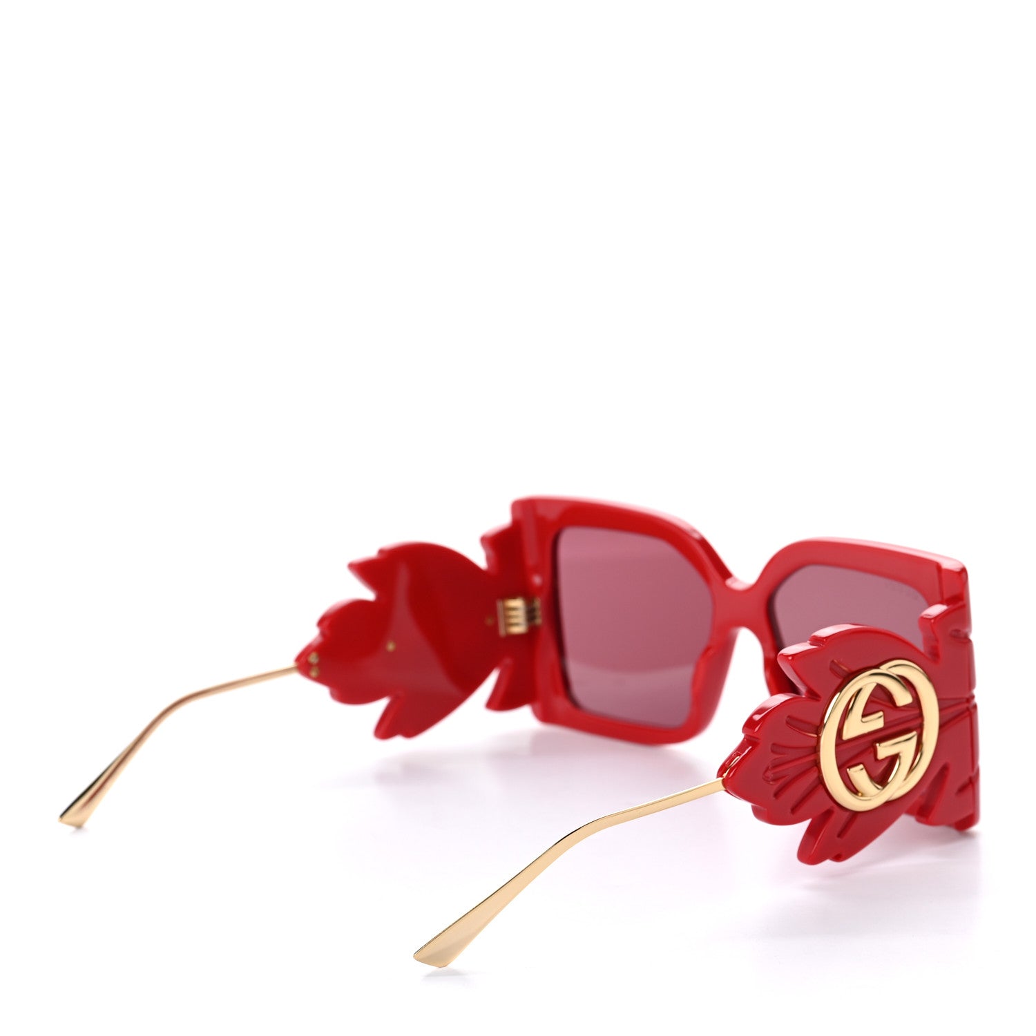 Gucci Acetate Square Frame Wing Sunglasses GG0535S Red 4 of 8