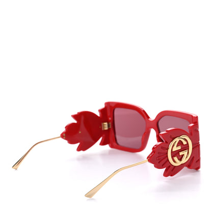 Gucci Acetate Square Frame Wing Sunglasses GG0535S Red 4 of 8