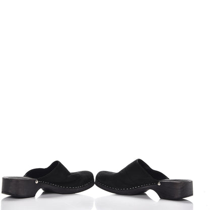 Chanel Suede CC Clogs 38 Black 7 of 10