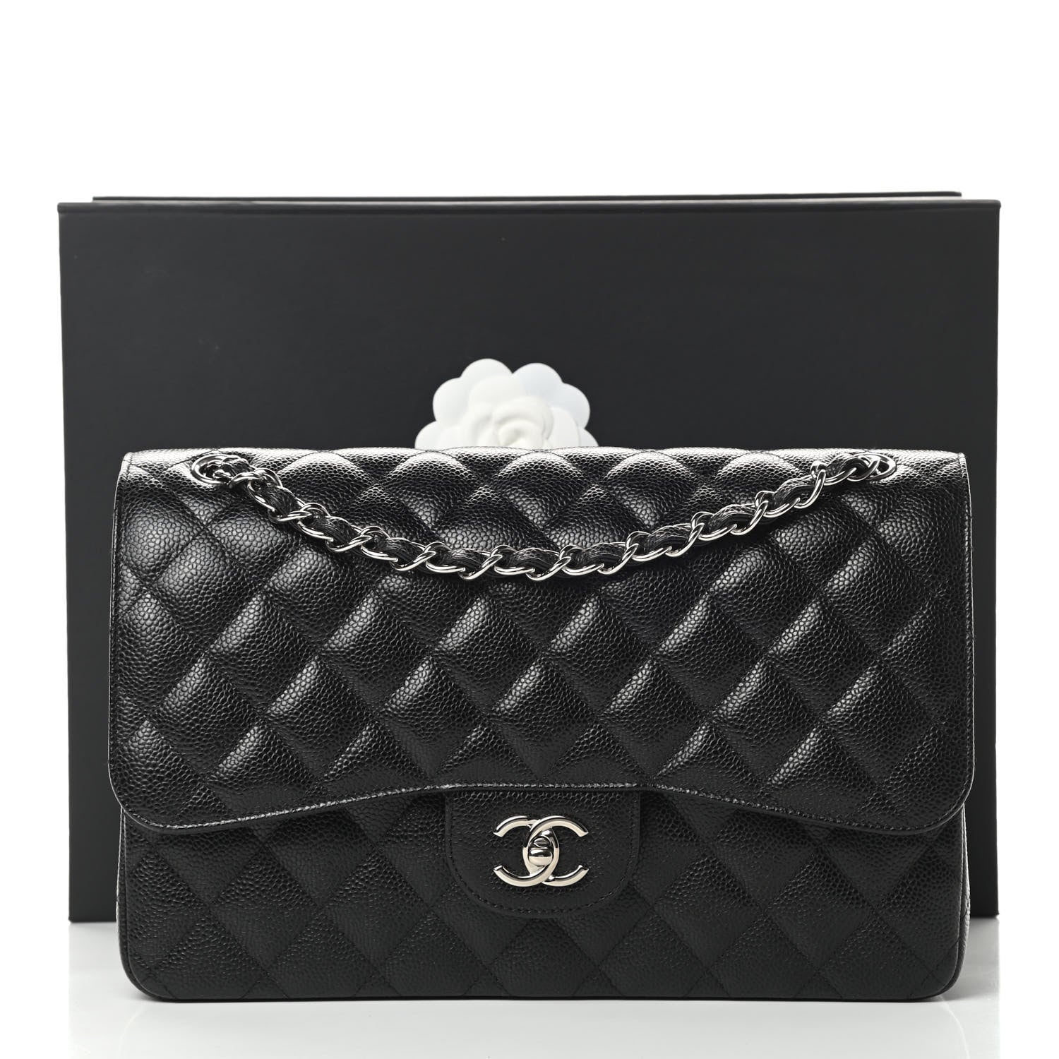 Chanel Caviar Quilted Jumbo Double Flap Black 12 of 12